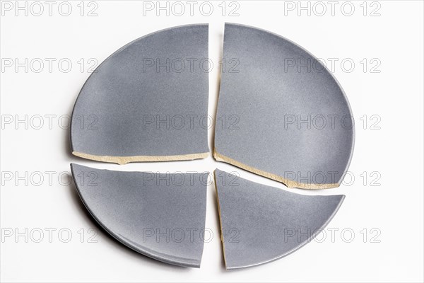 Gray broken plate