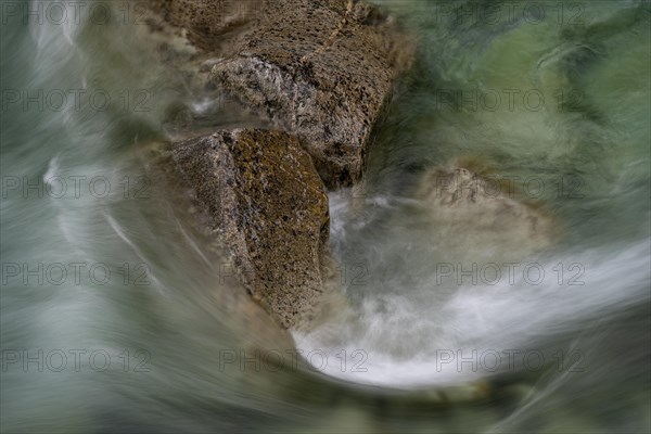 Water flowing over stones