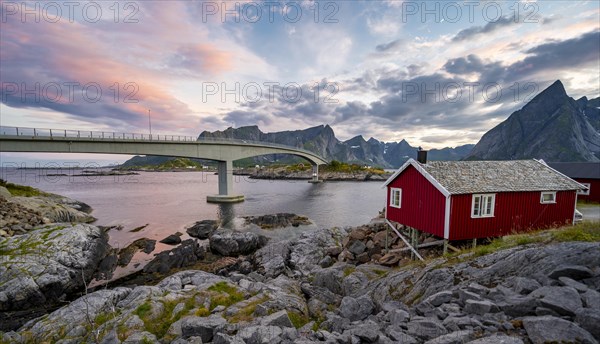 Traditional red stilt houses