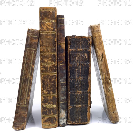 Old books on white background