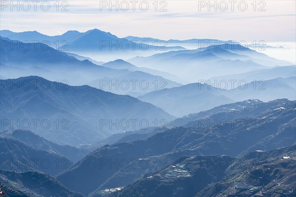 Hazy picturesque highlands of Nantou County