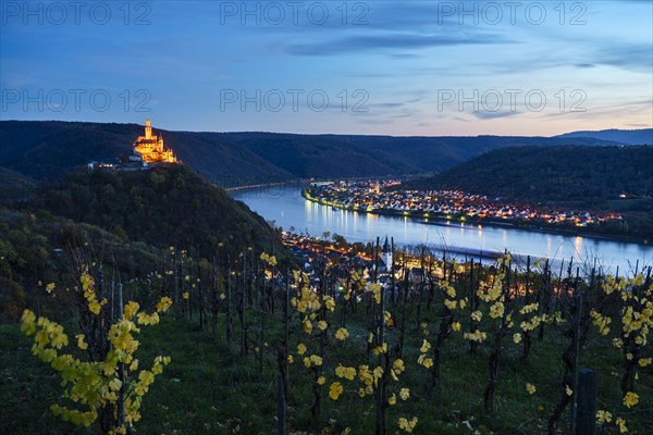 Marksburg Castle at dusk