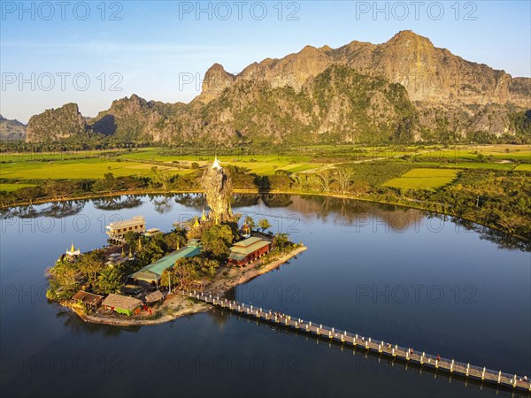 Aerial of the Kyauk Kalap pagoda