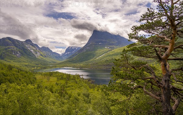 High valley Innerdalen with lake Innerdalsvatna