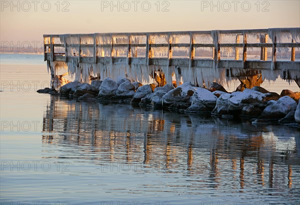 Pier with icicles