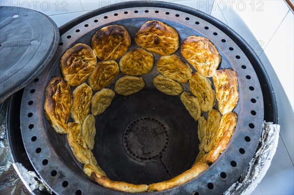 Traditional oven with bread