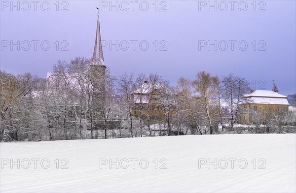 Church ensemble in winter