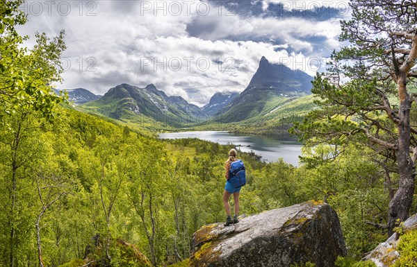 Hiker on rocks