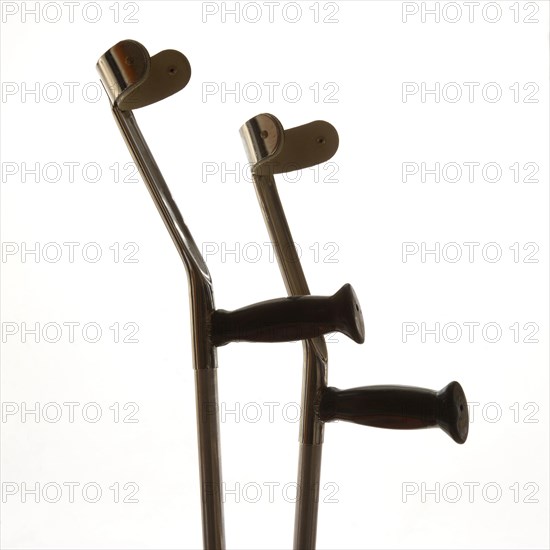 Close up of two crutches