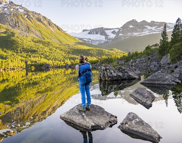 Hiker at the lake