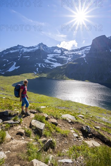 Hiker on the way to Innerdalstarnet