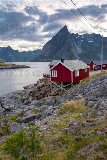 Traditional red stilt houses