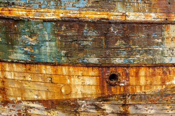 Rotten planks of an old boat