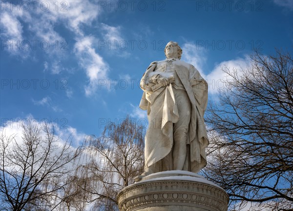 The Goethe Monument made of Carrara marble by Fritz Scharper at the Grosser Tiergarten in Berlin