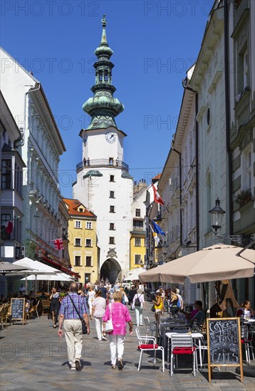 Pedestrian zone in Michalska Street with Michaeler Gate