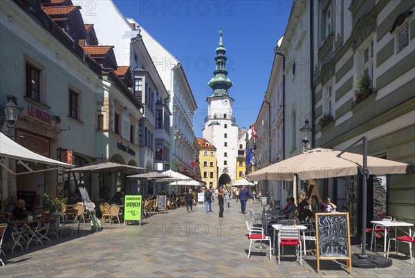 Pedestrian zone in Michalska Street with Michaeler Gate