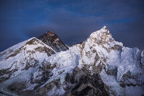 View from Kala Patthar in the evening light on Mount Everest