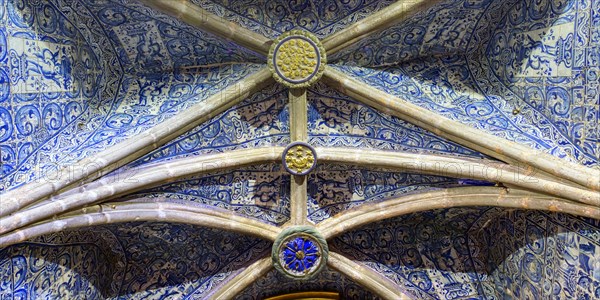 Painted tiles covering the Main Chapel ceiling