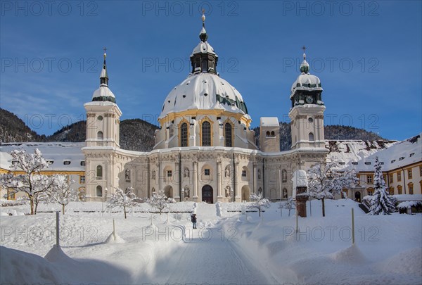 Monastery courtyard with monastery church