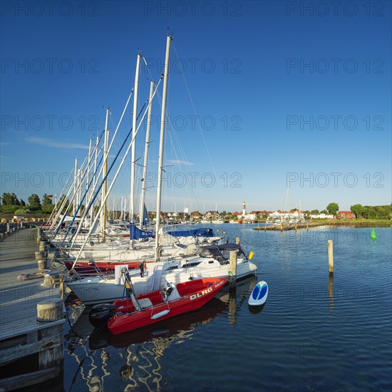 Jetty and sailboats in the harbour of Timmendorf on the island of Poel