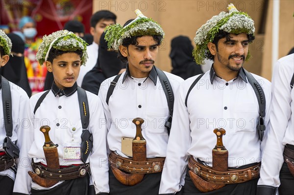 Colourful dressed traditional men