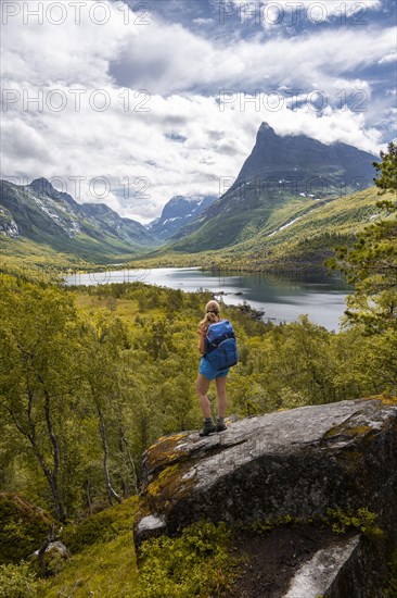 Hiker on rocks