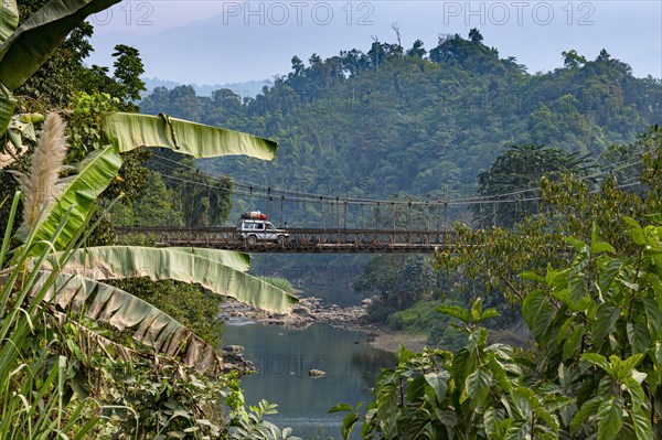 Steel bridge in the remote mountains of Manipur