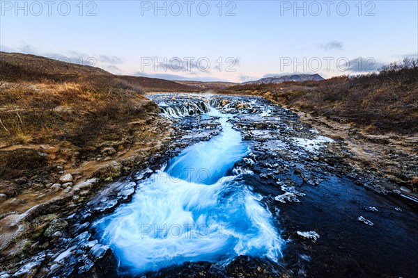 Bruarfoss waterfall in winter