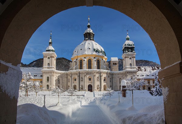 Monastery courtyard with monastery church