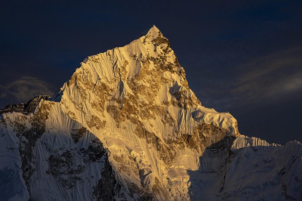 View from Kala Patthar in the evening light on Nuptse west flank