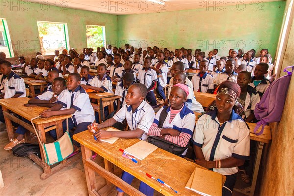 Classroom with students in school uniform