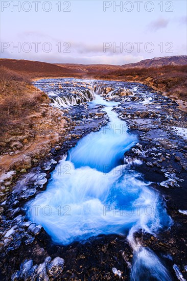 Bruarfoss waterfall in winter