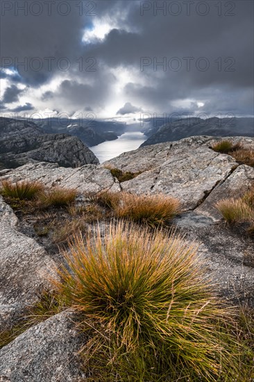 Barren rocky landscape by the Lysefjord