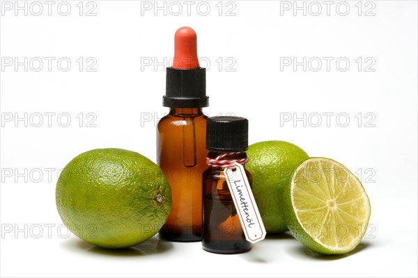 Lime oil in vial with pipette