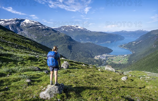 Hiker on the trail to Skala mountain