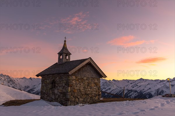 Wolkenstein Chapel in the evening light