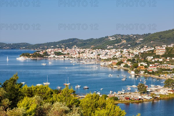 Port City Overview Landscape Sea Mediterranean Sea Travel Travel on Skiathos Island
