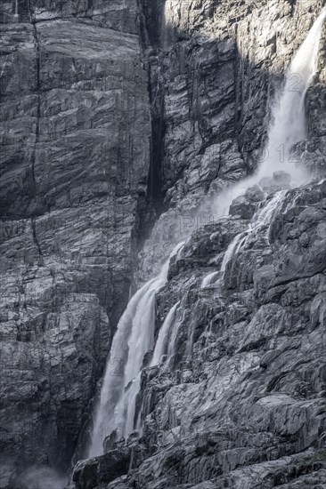 Waterfall on steep cliff