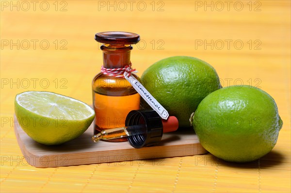 Lime oil in vial with pipette