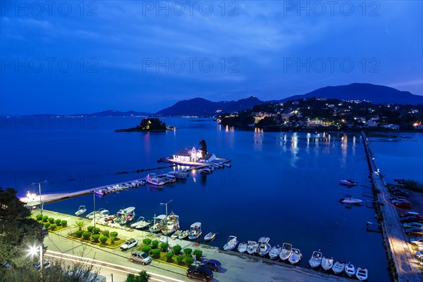 Corfu Vlachernon Vlacherna evening church Kanoni island trip sea boat