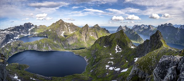 Mountain landscape with lake Tennesvatnet and Krokvatnet