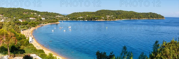 Beach Panorama Landscape Sea Mediterranean Sea Travel Travel on Skiathos Island