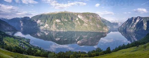 Mountains reflected in the water