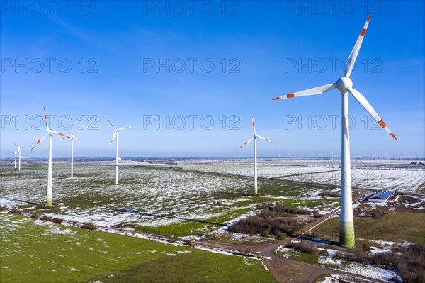 Bird's eye view of wind farm