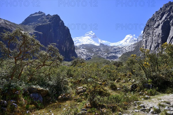 The snow-capped peaks of Nevado Huandoy