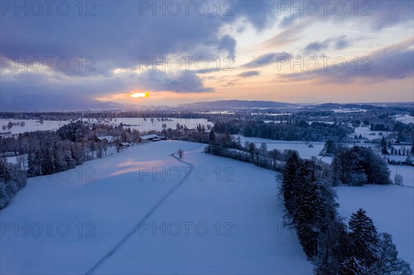 Sunset in winter