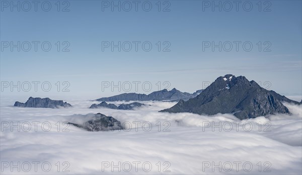 Mountain landscape in clouds