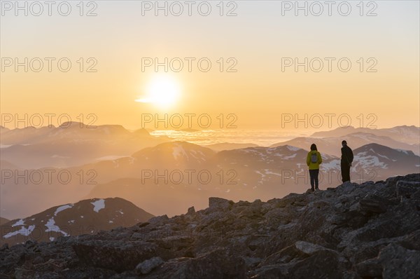 Hikers enjoying the evening mood
