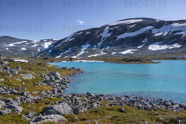 Turquoise lake and mountains