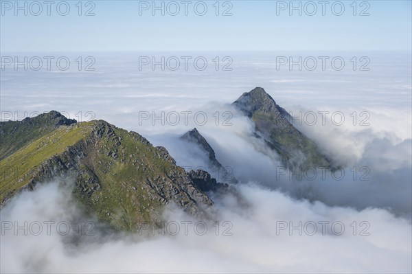 Mountain landscape in clouds